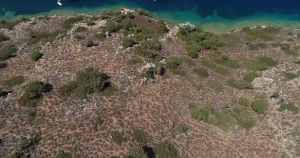 Belle Côte Méditerranéenne Bleue Avec Bateaux, Vue Aérienne Du Haut vers le Bas 