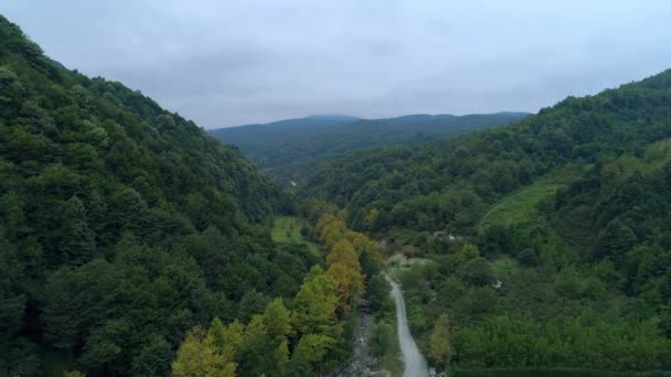 Letecký Pohled Údolí Podzim — Stock video