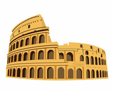 Roma 'da kolezyum, İtalya vektörü. Kolezyum el çizimi illüstrasyon. Antik Roma 'nın sembolü, gladyatör dövüşleri
