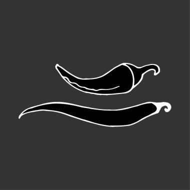 Biber biberi - Meksika geleneksel sebzesi. El çizimi karalama. Menü, poster, web ve paket tasarımı için vektör illüstrasyonu. Gri arkaplanda izole.