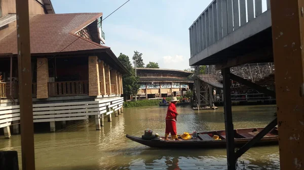 Tailandia Canal Agua Flotante Del Mercado — Foto de Stock