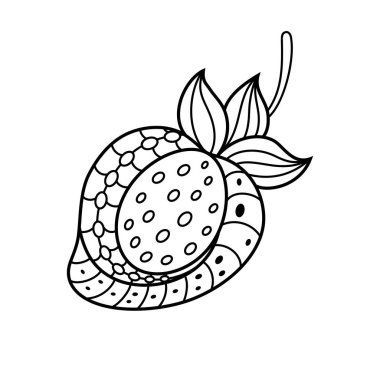 Zentangle, tarzı çizilmiş çilek el doodling. C