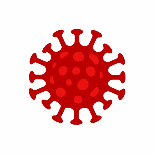 Ícone Bactéria Coronavírus Covid Isolado Num Fundo Branco Ilustração Células — Vetor de Stock