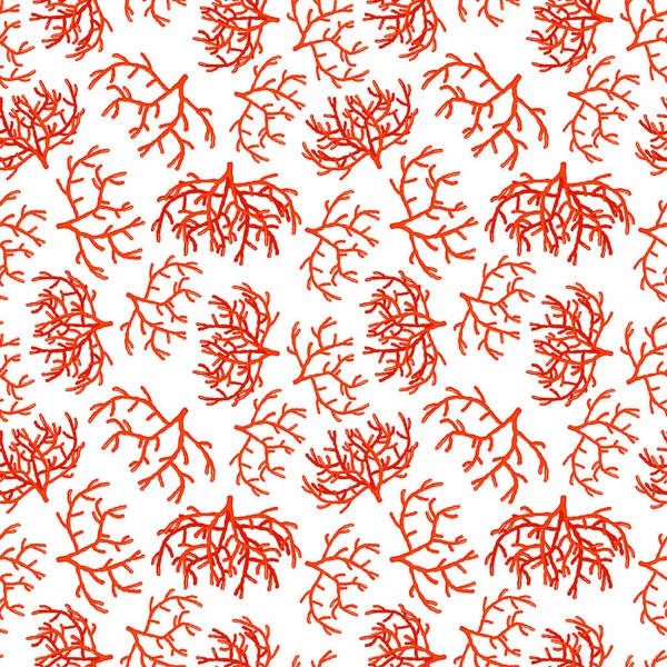 Modèle Sans Couture Avec Des Branches Corail — Image vectorielle