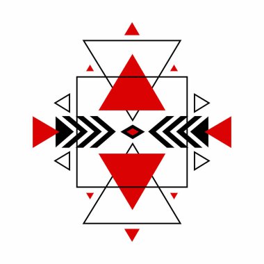 Kalıplar, kumaşlar, kartpostallar ve posterler için geometrik zıt etnik tasarım unsuru. 