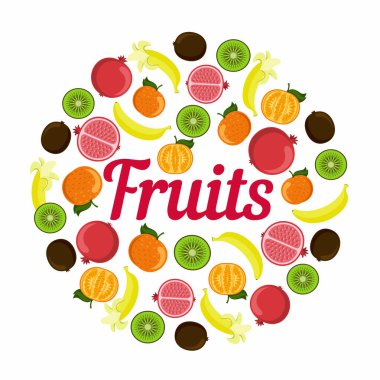 Üzerinde yazı ve sulu meyveler olan bir poster.. 