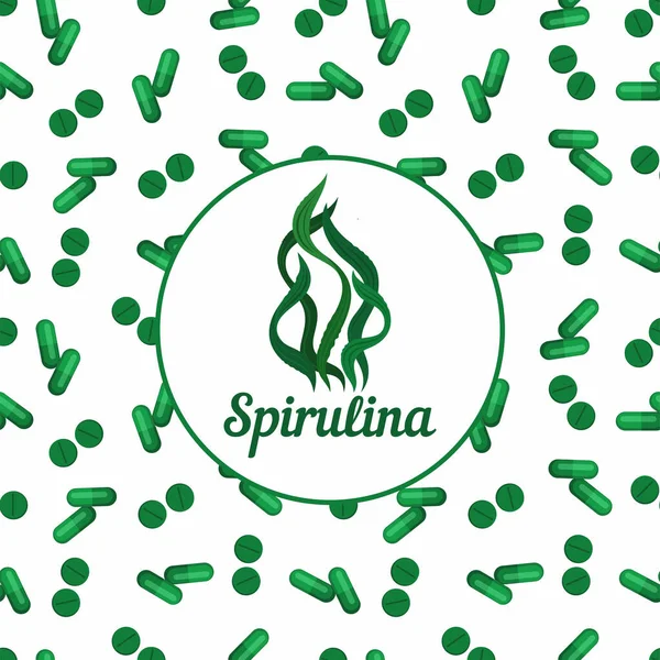 Vorlage Für Die Verpackung Von Spirulina — Stockvektor