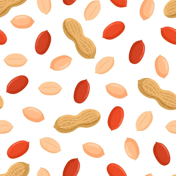 Nahtloses Muster Mit Erdnusskernen Und Körnern — Stockvektor
