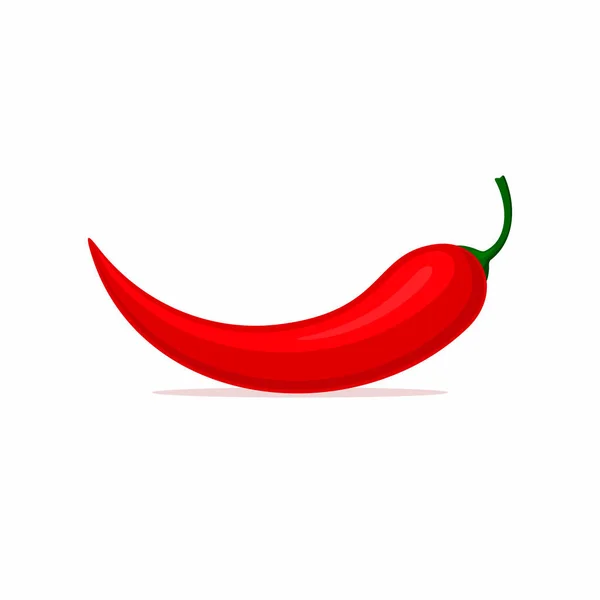 Chilipfeffer Flach Stil Chili Symbol Isoliert Auf Weißem Hintergrund — Stockvektor