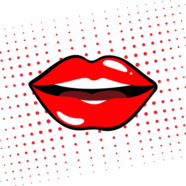 Lips Style Pop Art — Stockový vektor