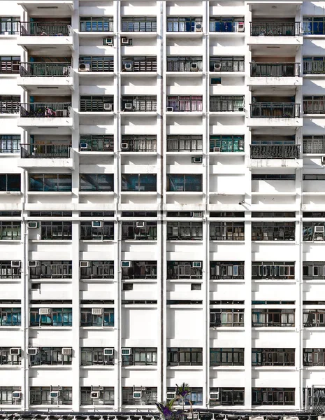 Dystopian Style Dense Grid High Rise Residential Building Located Kowloon — Stock Photo, Image