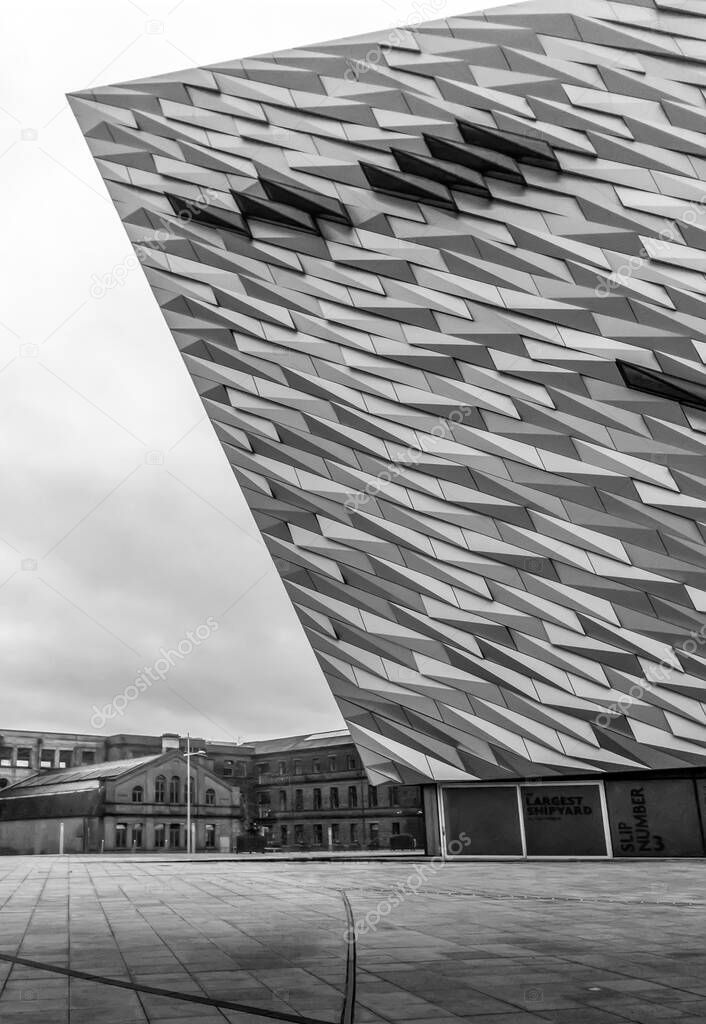 Large Contemporary Titanic Building in city of Belfast, Northern Ireland