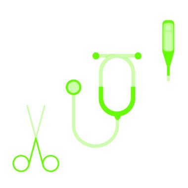 Tıbbi cihazların illüstrasyon vektör grafiği sağlık reklamları için mükemmel. düz dizayn