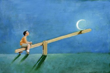 Bir çocuğun bir yaz akşamları ay oyun arkadaşı