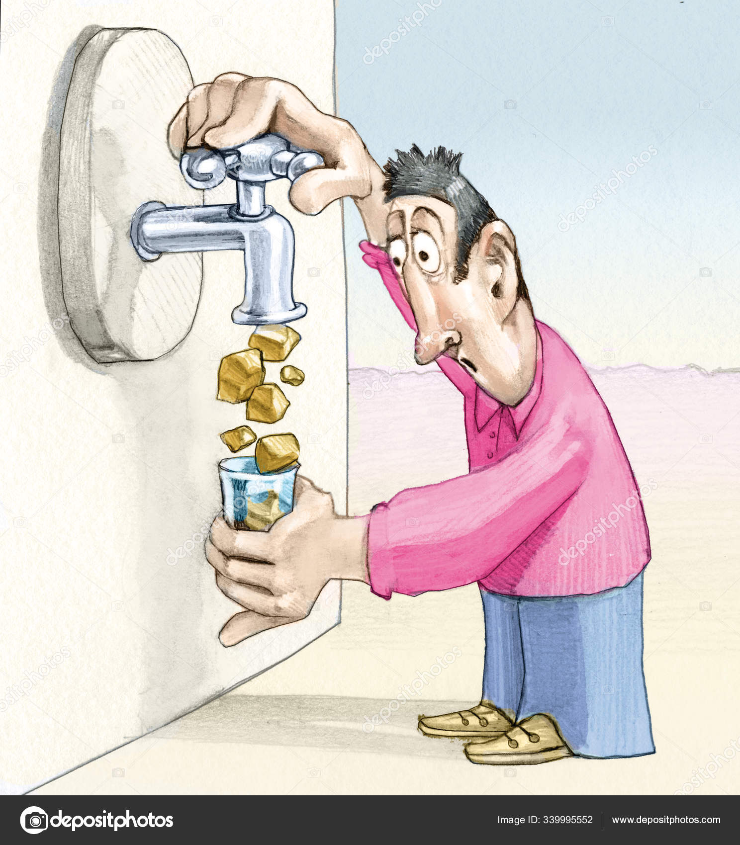 Potable water enviromental concept cartoon Stock Photo by ...