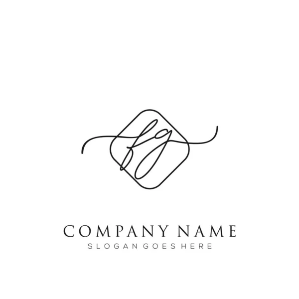 Logotipo Inicial Firma Vector Escritura Mano Concepto Logotipo Plantilla — Vector de stock