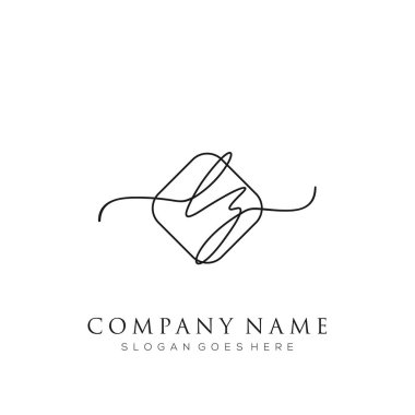 LZ ilk logo imza vektörü el yazısı konsept logo şablonu