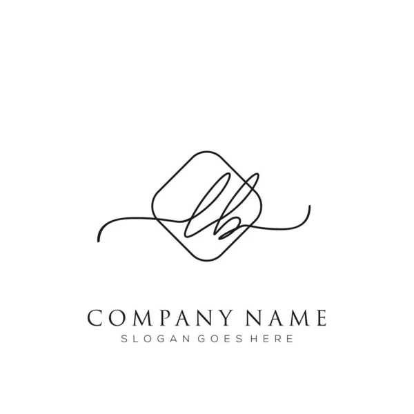 Logotipo Inicial Firma Vector Escritura Mano Concepto Logotipo Plantilla — Vector de stock