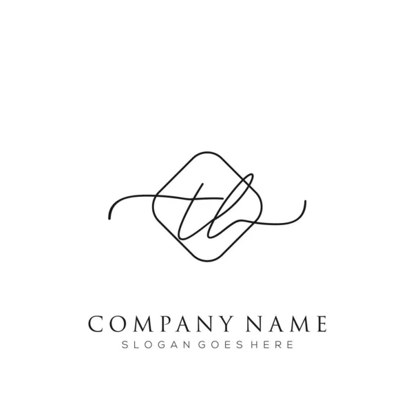 Logotipo Inicial Firma Vector Escritura Mano Concepto Logotipo Plantilla — Vector de stock