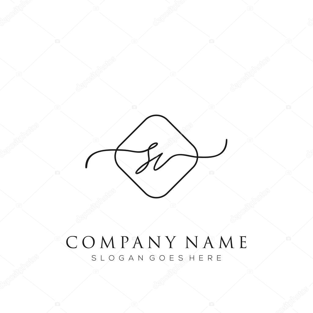 SV initial logo signature vector Handwriting concept logo template