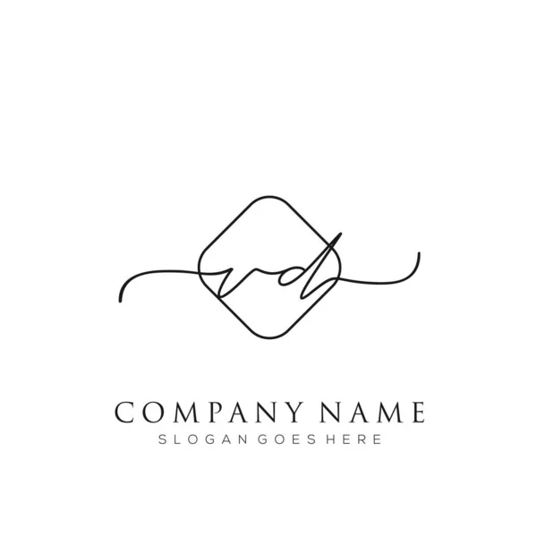 Logotipo Inicial Firma Vector Escritura Mano Concepto Plantilla Logotipo — Vector de stock