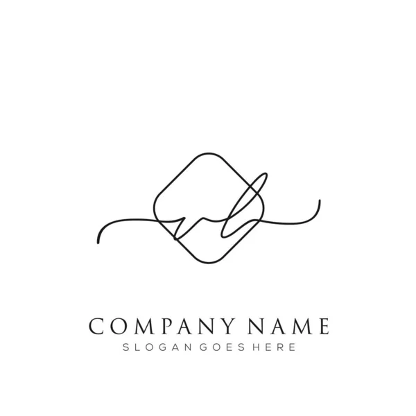 Logotipo Inicial Firma Vector Escritura Mano Concepto Logotipo Plantilla — Vector de stock