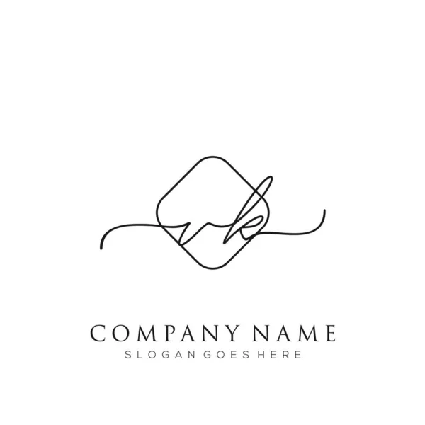 Logotipo Inicial Firma Vector Escritura Mano Concepto Plantilla Logotipo — Vector de stock