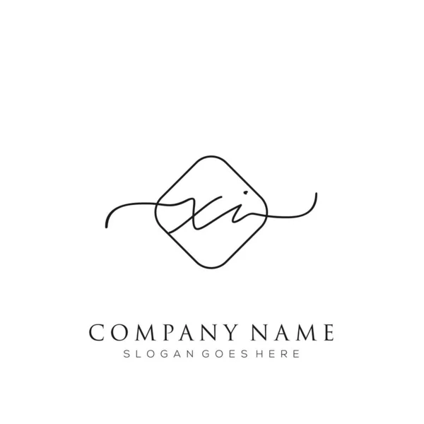 Logotipo Inicial Firma Vector Escritura Mano Concepto Logotipo Plantilla — Vector de stock