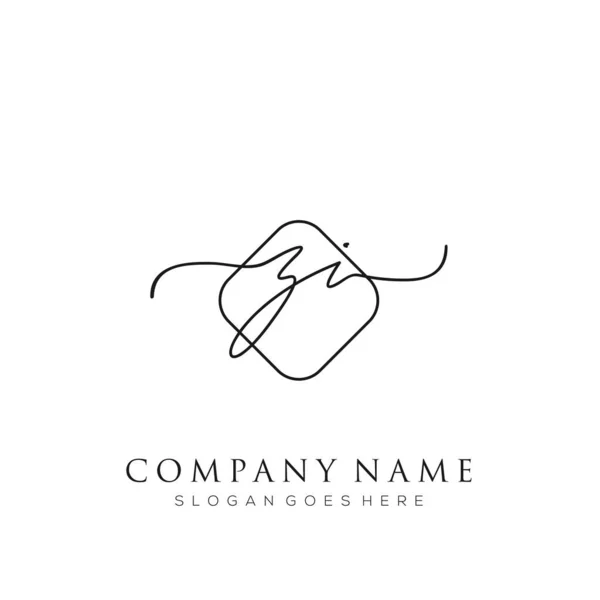 Vector Firma Del Logotipo Inicial Plantilla Logotipo Concepto Escritura — Vector de stock