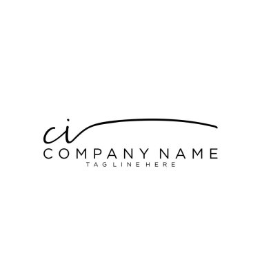 İlk harf CI İmza El yazısı Logo Vektörü