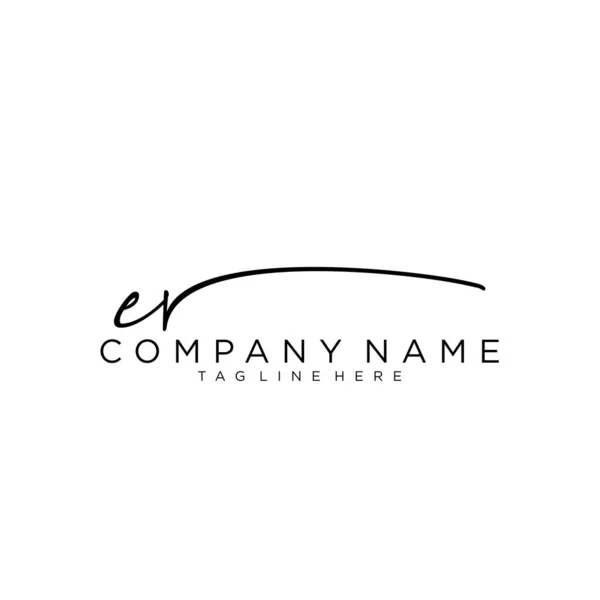 Eerste Letter Handtekening Handschrift Logo Vector — Stockvector