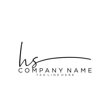 Initial letter HS Signature handwriting Logo Vector clipart