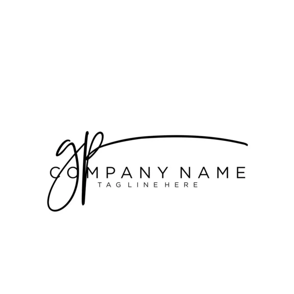 Carta Inicial Firma Caligrafía Logo Vector — Archivo Imágenes Vectoriales