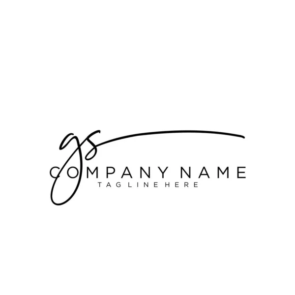 Carta Inicial Firma Caligrafía Logo Vector — Vector de stock