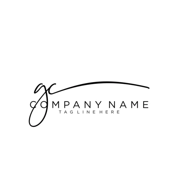 Eerste Letter Handtekening Handschrift Logo Vector — Stockvector