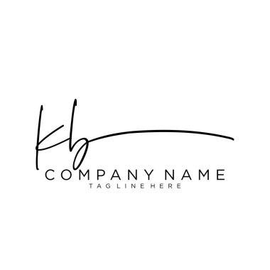 Initial letter KB Signature handwriting Logo Vector clipart