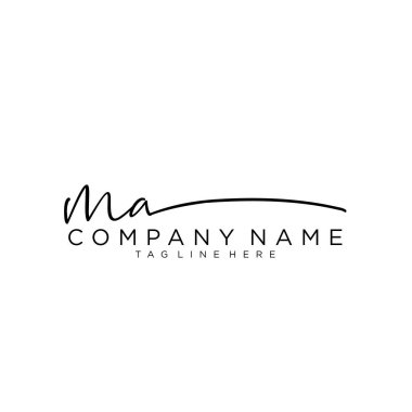 İlk harf MA İmza El yazısı Logo Vektörü