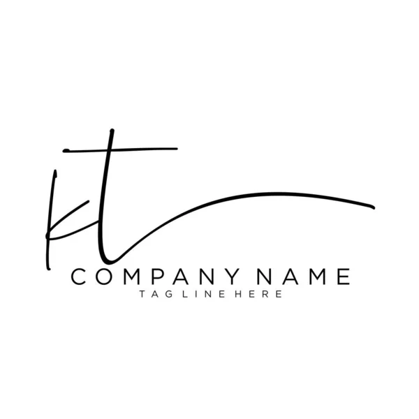 Carta Inicial Firma Caligrafía Logo Vector — Vector de stock