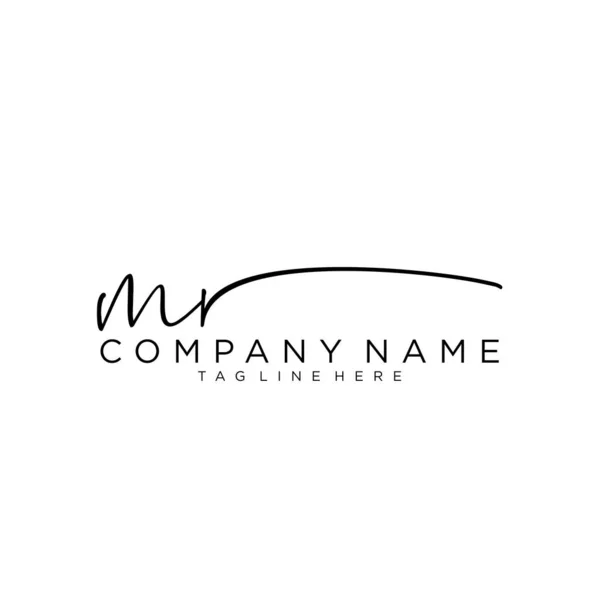 Letra Inicial Firma Caligrafía Logo Vector — Vector de stock