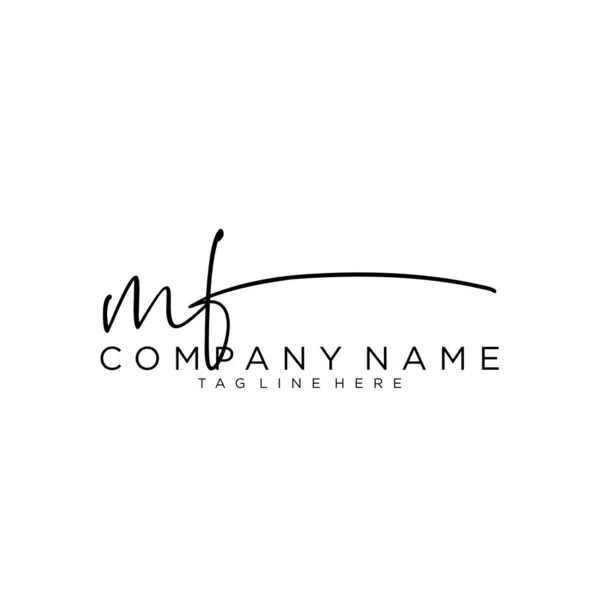 Carta Inicial Firma Caligrafía Logo Vector — Vector de stock