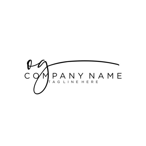 Carta Inicial Firma Caligrafía Logotipo Vector — Vector de stock