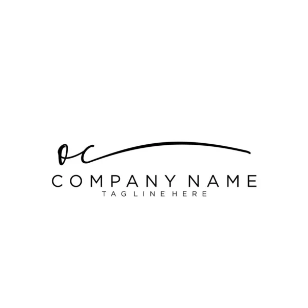 Carta Inicial Firma Caligrafía Logotipo Vector — Vector de stock