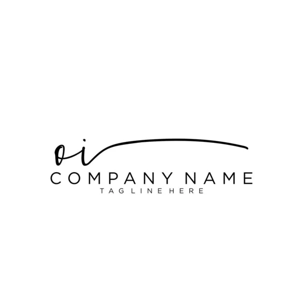 Initiële Brief Handtekening Handschrift Logo Vector — Stockvector