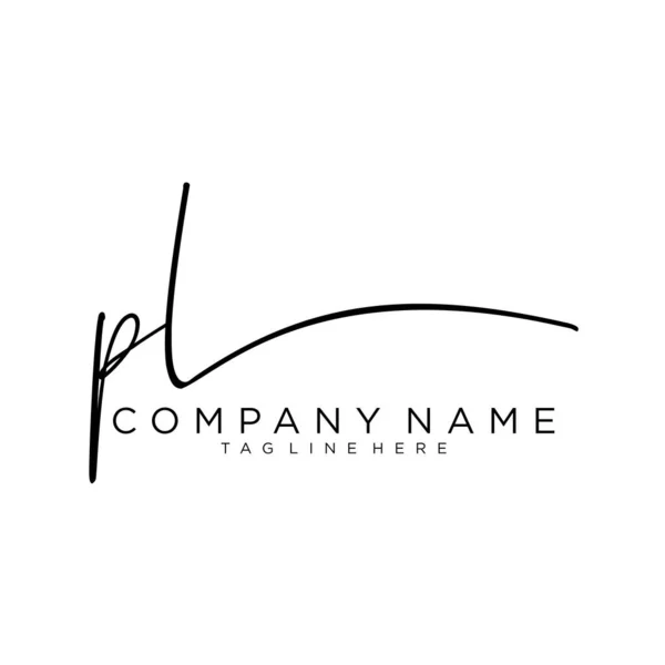 Carta Inicial Firma Caligrafía Logotipo Vector — Vector de stock