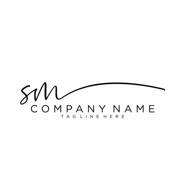 Carta Inicial Firma Caligrafía Logo Vector — Vector de stock