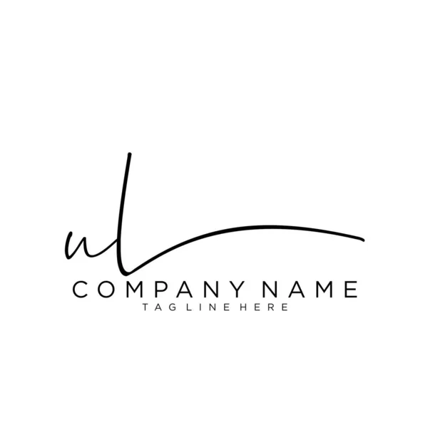 Carta Inicial Firma Caligrafía Logo Vector — Vector de stock