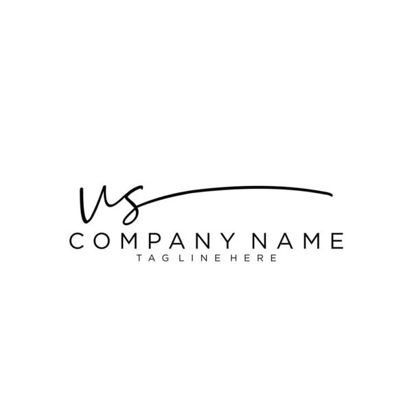 Lettera Iniziale Firma Scrittura Mano Logo Vector — Vettoriale Stock