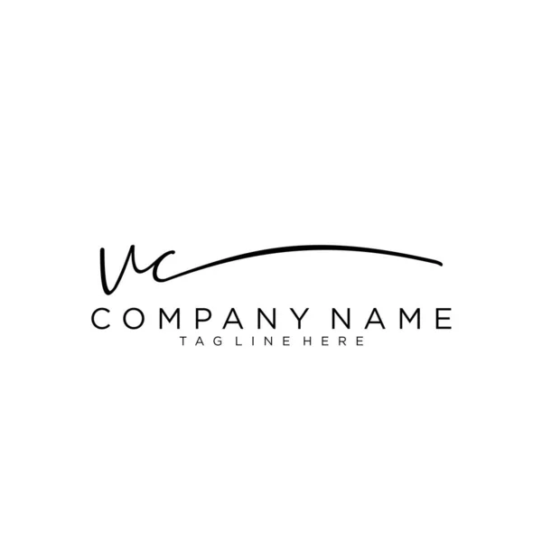 Lettera Iniziale Firma Scrittura Mano Logo Vector — Vettoriale Stock