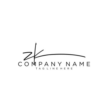 İlk harf ZK İmza El yazısı Logo Vektörü