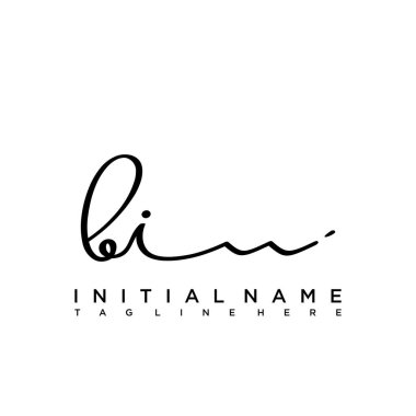 İlk harf BI İmza El yazısı Logo Vektörü